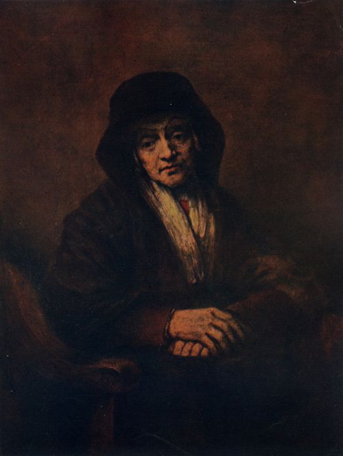 AN OLD WOMAN IN AN ARM CHAIR, WITH A BLACK HEAD-CLOTH 1654. The Hermitage, St. Petersburg.