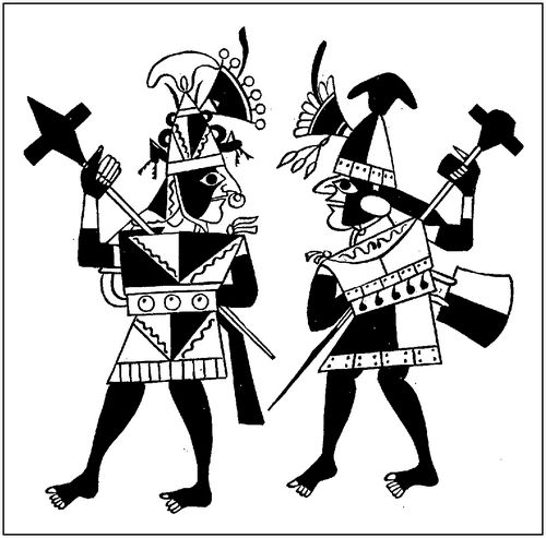 Fig. 343. Human figures from a Peruvian vase