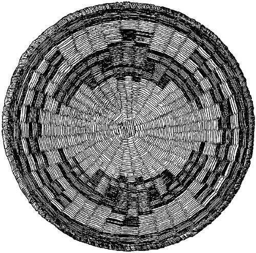 Fig. 347. Figure of a bird woven in interlaced wicker at one side of the center