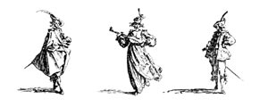 Court dance. From a drawing by Callot, 1635 A.D.